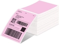 Pink 4x6 inch direct thermal shipping labels roll for express parcel package printing - 4*6 Inch-500pcs (Folded) / Pink