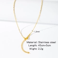Golden 18k plated stainless steel o-link chain necklace with lobster clasp 45cm - HC0056G-Starry/Sparkle Chain
