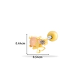 Golden butterfly stud with pink zircon stone and small clear crystal earring detail - Round Gem Butterfly Style (7#) / Gold Yellow
