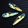 Faceted teardrop crystal pendant in AB rainbow effect with pre-drilled hanging hole - 49MM Long Net Teardrop / Rainbow AB