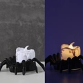 Halloween black spider LED candle lamp with warm glow and dripping wax effect - White Spider Back Candle / White
