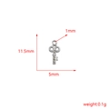 Detailed dimensions of stainless steel key charm showing 11.5mm height and 5mm width - Key Style (B-FM0004-2)