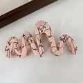 Matte pale pink wave hair claw clip with black abstract ink patterns - Wave Pink