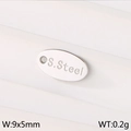 Ovaler S.Steel Anhänger 9x5mm für DIY Schmuck in Goldoptik mit Gravur-Detail - Stahlfarben Oval (KLJ9148-Z)
