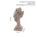 Sandstone-colored silent thinker statue showing the not-hear pose, height 32.5cm - Sandstone Hear No Evil - HP51402
