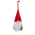 Christmas gnome ornament with red knit hat, white beard and grey felt body for tree decor - Knitted Hat Gnome Pendant A