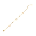 Bracciale dorato con conchiglie bianche, pietre trasparenti e nere e chiusura a moschettone - 4# Bracciale in Conchiglia Bianca