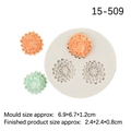 Chrysanthemum flower silicone mold for chocolate fondant, size 6.9x6.7x1.2cm - 1# Large Daisy Style (15-509) / Gray