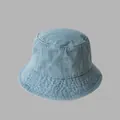 Cappello da pescatore in denim lavato azzurro vintage con cuciture rinforzate e stile - Blu Chiaro Denim