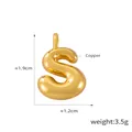 3D balloon style letter S pendant in polished gold copper finish measuring 1.9cm - Letter S (D79-S)