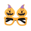 Halloween pumpkin party glasses with orange felt pumpkins and purple witch hats - Pumpkin (part 2) / One Size