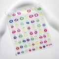3D embossed nail stickers M-171 featuring colorful cartoon facial expressions and eyes - Embossed Texture Expressions (M171)