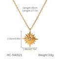 Detailed size specifications for 18K gold plated north star necklace with pendant dimensions - Starburst Star Necklace (HC-N40521)
