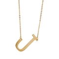 Collar de acero inoxidable chapado en oro de 18K con colgante de letra J mayúscula - Letra J (2900) / Dorado