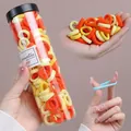 Jar of 100 orange mini seamless hair ties with elastic towel-like texture for women - Orange Yellow 100Pcs/Jar
