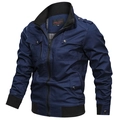 Heren cargo jas in donkerblauw met opstaande kraag en gebreide boorden maat XL - 5XL / Blauw