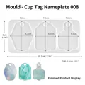 Moule en silicone pour étiquettes de gobelet 40oz avec dimensions et exemples finis - Style 8 Plaque de Nom
