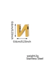 Minimalist 18k gold-plated stainless steel letter N pendant with size and weight specs - Letter N Pendant