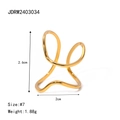 Goldener Edelstahlring mit unregelmäßiger Blume und hohlem, stromlinienförmigem Design - JDRW2403034-Hohlstrom-Stil / Größe:#7
