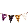 Ghirlanda di bandierine di carta per Halloween con motivi decorativi neri e arancioni - WS-2 (Triangolo Fantasma Pipistrello)