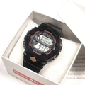 Digital sports watch in black and rose gold with LCD display in a white gift box - Black