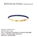 Eternity ring in gold finish featuring 22 round-cut blue sapphire birthstones - September Royal Blue - Gold / US6 (52mm)