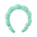 Detailed texture of light green cloud sponge headband for washing face and makeup - Green Thickened Headband (Terry Cloth)