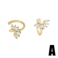 Exquisite 18k gold plated flower ear cuff with marquise-cut zircon for non-pierced ears - Style A-Marquise Leaf Cluster