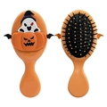 Orange pumpkin and ghost theme hairbrush with black air cushion bristles and foldable design - Handled Massage Brush / Orange