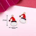 Christmas cat pendant in red enamel and gold alloy finish, 21mm by 14mm size - 18# Christmas Cat