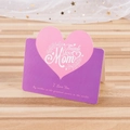 Purple Mother's Day thank you card with pink heart on wooden background for moms - Thank You Mom (Purple)