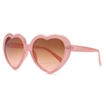 Gafas de sol de moda con forma de corazón, montura rosa claro y lentes degradadas - Montura Rosa Viejo Lentes Té