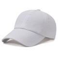 Berretto da baseball bianco ad asciugatura rapida con fori laser traspiranti sport - Regolabile / Bianco