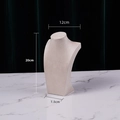Beige velvet bust display stand for necklaces, 20x12cm size on marble background - 20cm / Beige Velvet (20cm Height)