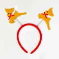 Christmas headband with red fabric band and yellow spring reindeer ears with bows - 25# Yellow Reindeer (Style B)