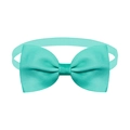 Adjustable mint green pet bowtie in durable ribbed polyester fabric for cats and dogs - Teal