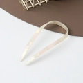 U-shaped acetate hair fork in pearlescent cream white for elegant buns styling - U-Shaped Cream