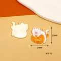 Detail view of cat and pumpkin enamel charm showing dimensions 25mm height and 3.1g weight - Cat on Pumpkin