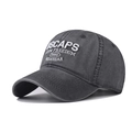 Vintage washed charcoal cotton baseball cap with white 1980 3D embroidery detail - Adjustable / Gray