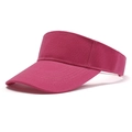 Close-up of the rose pink sun visor with detailed cotton twill texture and stitching - Rose Red