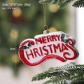 Kerstboomhanger met rode Merry Christmas tekst op een witte basis voor decoratie - Merry Christmas Bord