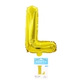 Shiny gold letter L foil balloon for birthday party decorations with card packaging - Letter L (With Backing Card) / 16" / Gold