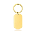 Macro shot of polished gold stainless steel rectangle keychain for DIY laser engraving - 36*22mm Sharp Corner Gold Dog Tag Keychain