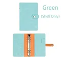 Mint green 6-ring PU leather money saving binder cover with snap closure and card slots - Emerald Green Cover Only