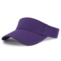 Deep purple athletic sun visor hat in cotton twill fabric for outdoor running and sports - One Size / Deep purple
