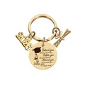 Class of 2026 graduation keychain in golden finish with motivational quote and charm - Gold (xk126)