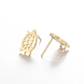 Minimalist golden sea turtle stud earrings in polished stainless steel for women - Turtle (Gold)