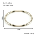 Polished silver stainless steel oval bangle 4mm thick with 18.2g minimalist design - Silver Smooth Oval Style (ZB1299S)