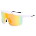 Gafas de sol deportivas para ciclismo con montura blanca y lentes de espejo naranja - Marco Blanco Espejo Rojo
