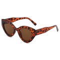 Gafas de sol retro ojo de gato con montura de carey y lentes de color marrón - Montura de Carey Lente Té